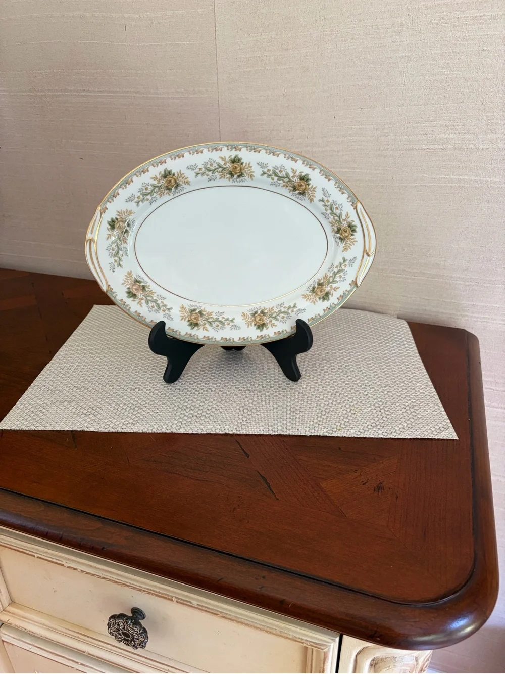 Vintage Noritake Brunswick Pattern Oval Small Platter, Yellow Rose, Oval Tray
